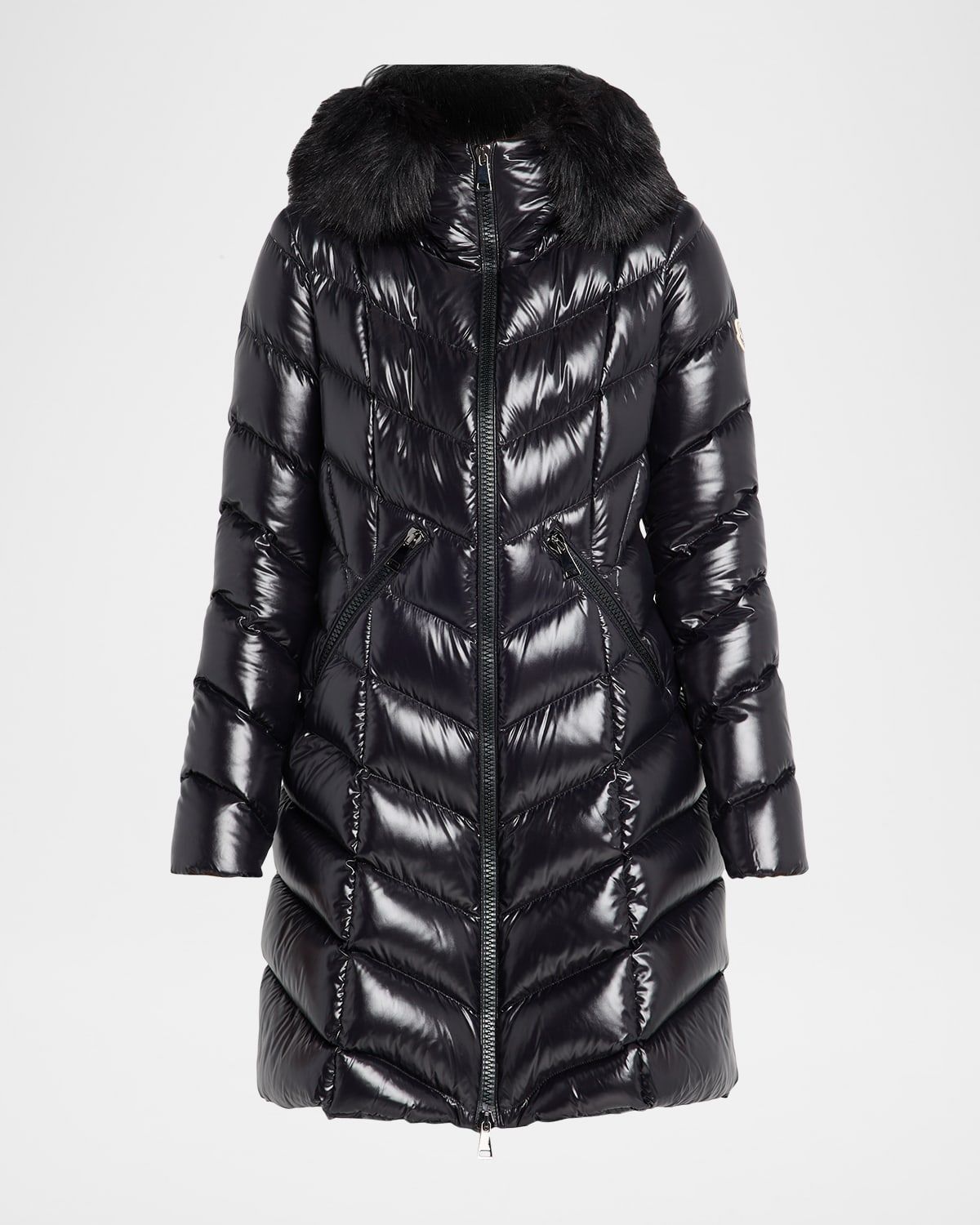 Fulmarus Faux Fur-Trimmed Hooded Long Down Jacket