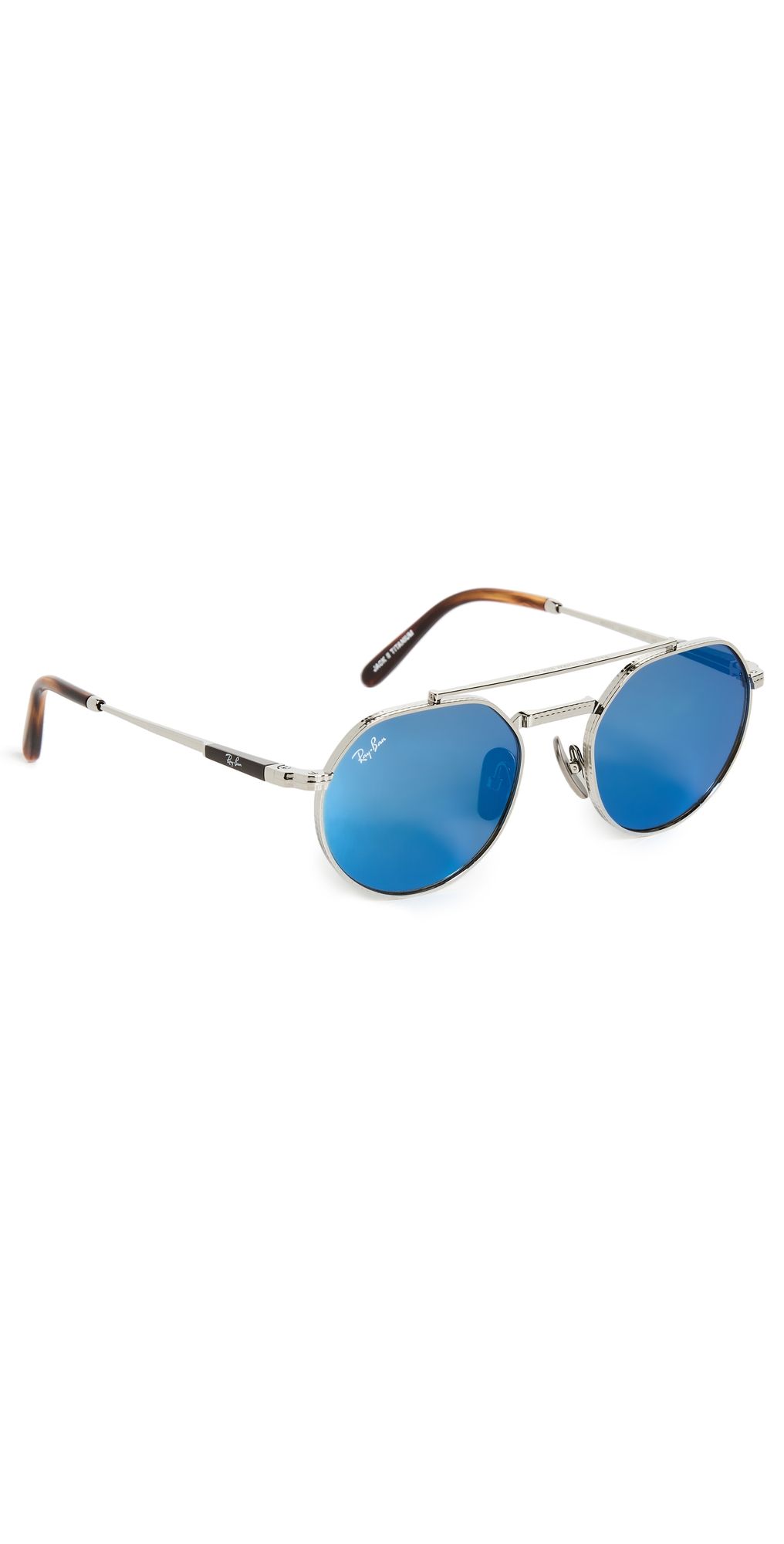 Ray-Ban Jack II Titanium Sunglasses Silver/Grey Mirror Blue One Size