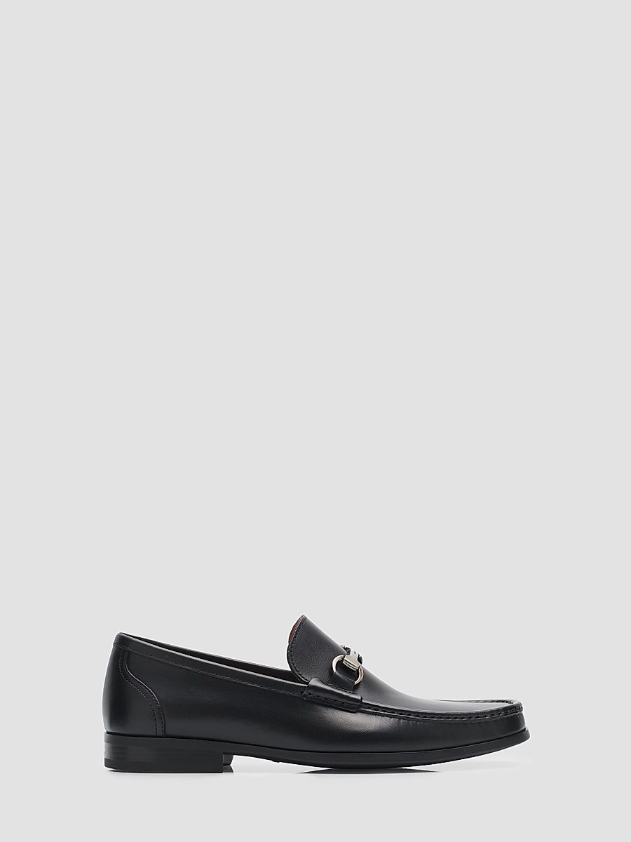 Men's Gentry Leather Horsebit Loafers - Black - Size 11.5