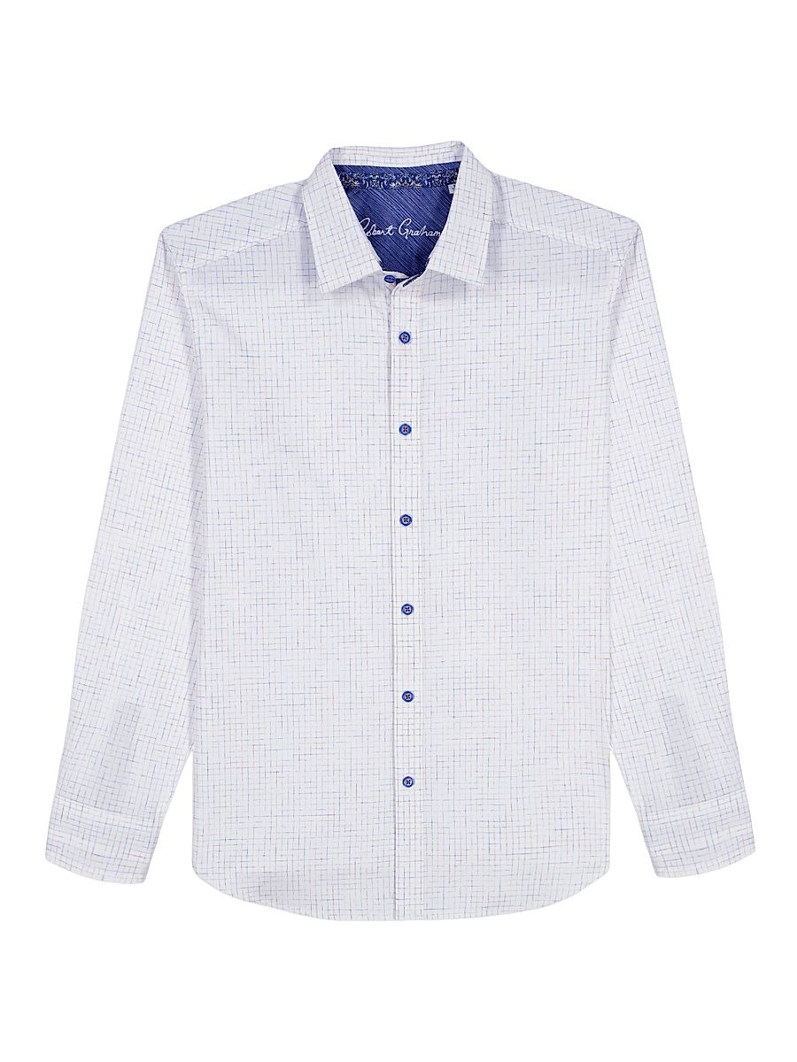 Men's Camden Grid Woven Shirt - White - Size Large