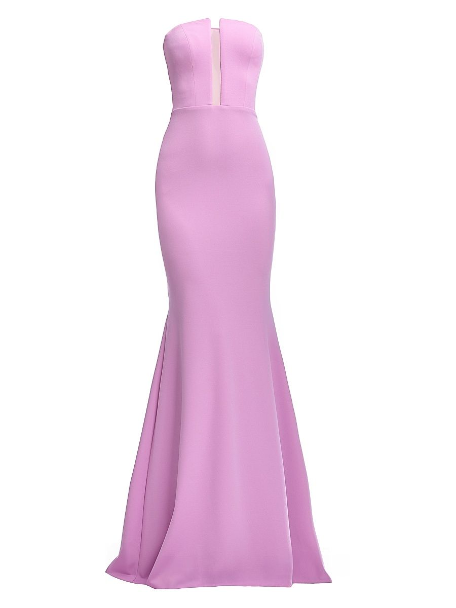 Women's Izzy Strapless Crepe Mermaid Maxi Dress - Lavender - Size XXL