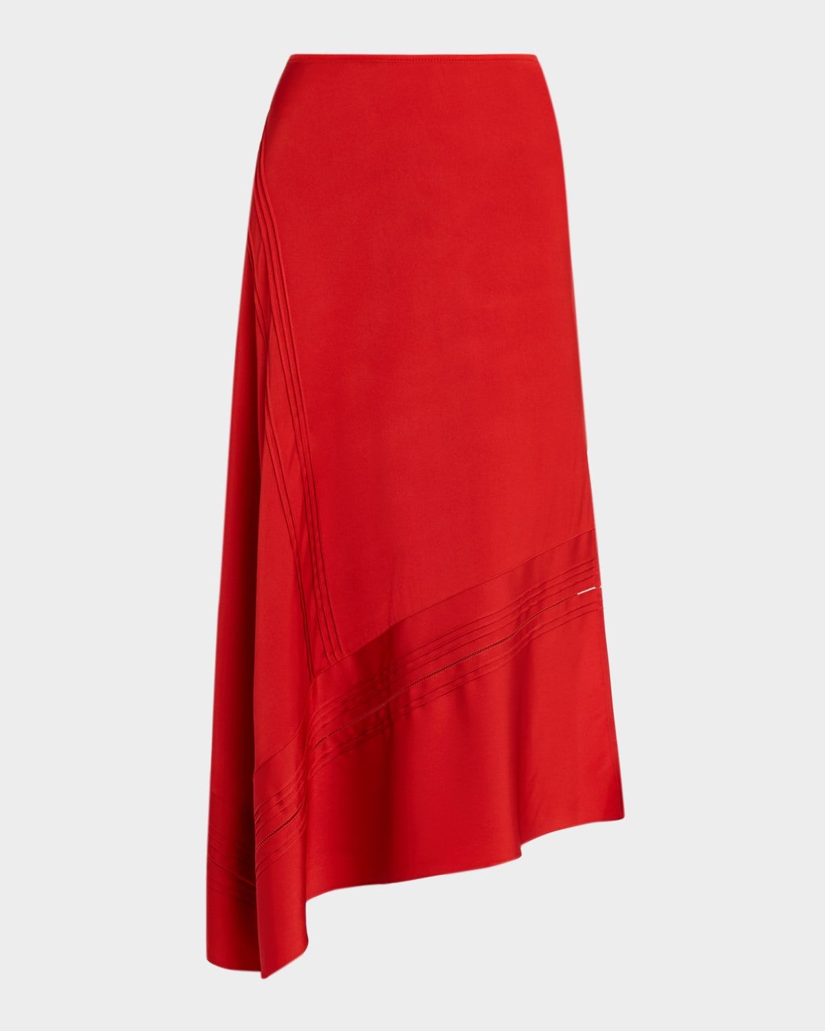Pintuck Satin Slip Skirt