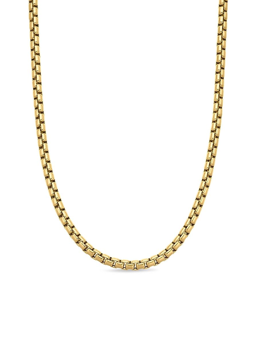 Men's Box Chain Necklace In 18K Yellow Gold, 5mm - Gold - Size 26
