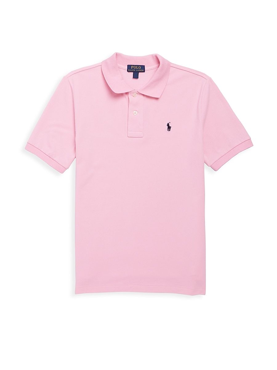 Little Boy's & Boy's Classic Mesh Knit Polo - Carmel Pink - Size 8