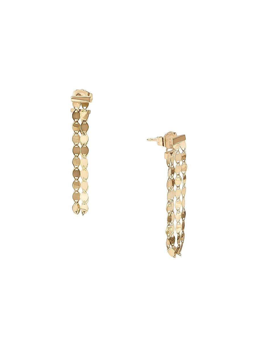 Women's Twenty Vol. 1 Fringe Linear 14K Gold Drop Earrings