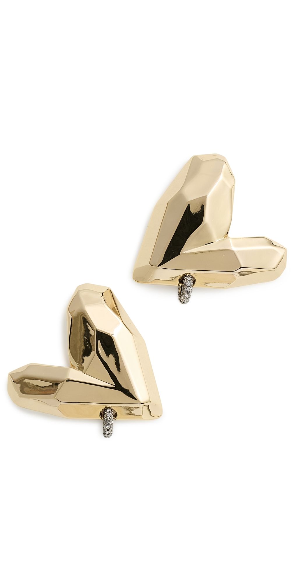 DEMARSON Con Amor Earrings Gold/Gunmetal/Crystal One Size