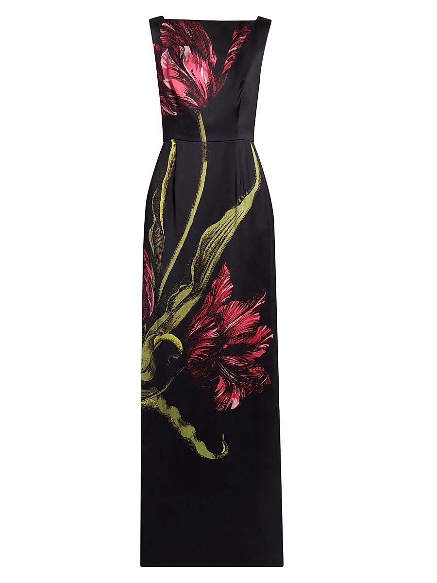 Women's Etched Tulip Sleeveless Gown - Etched Tulip Cherry - Size 10
