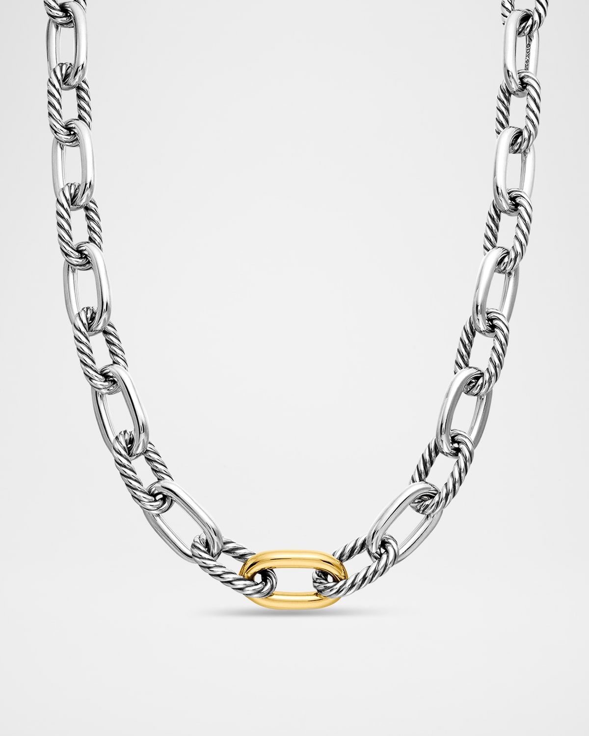 DY Madison Chain Necklace in Silver with 18K Gold, 13.5mm