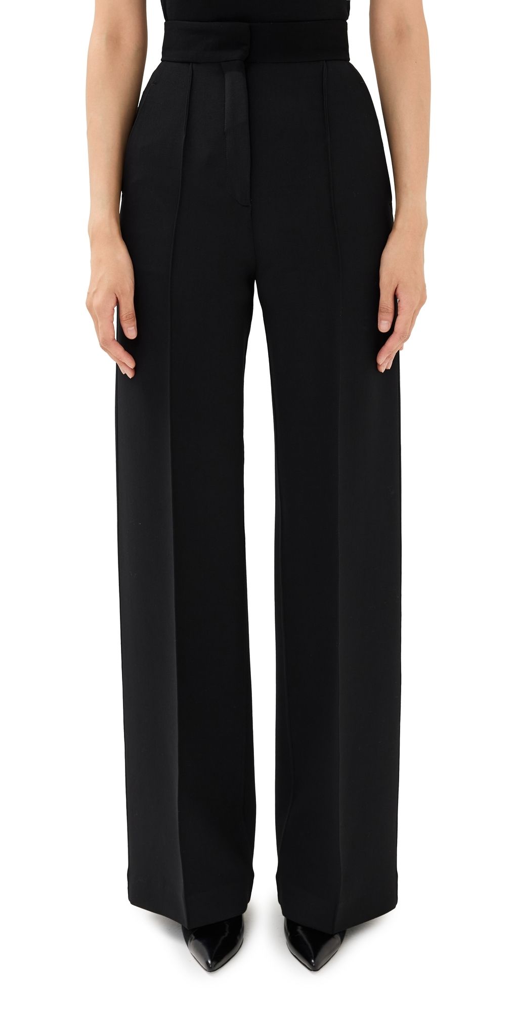 Another Tomorrow Doppio Wide Leg Pants Black 38