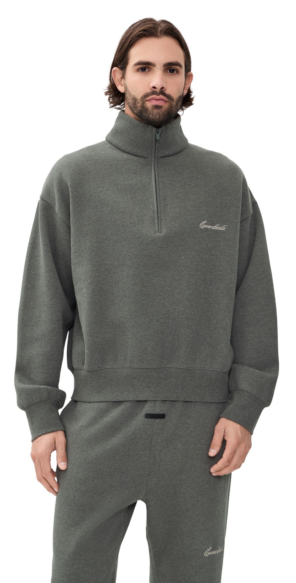 Fear of God Signature Classic Half Zip Sweatshirt Ash Heather M