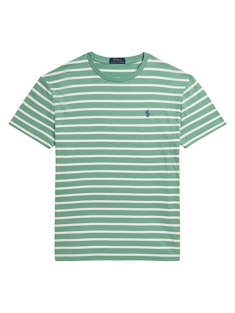 Men's Striped Jersey Crewneck T-Shirt - Faded Mint Nevis - Size XXL