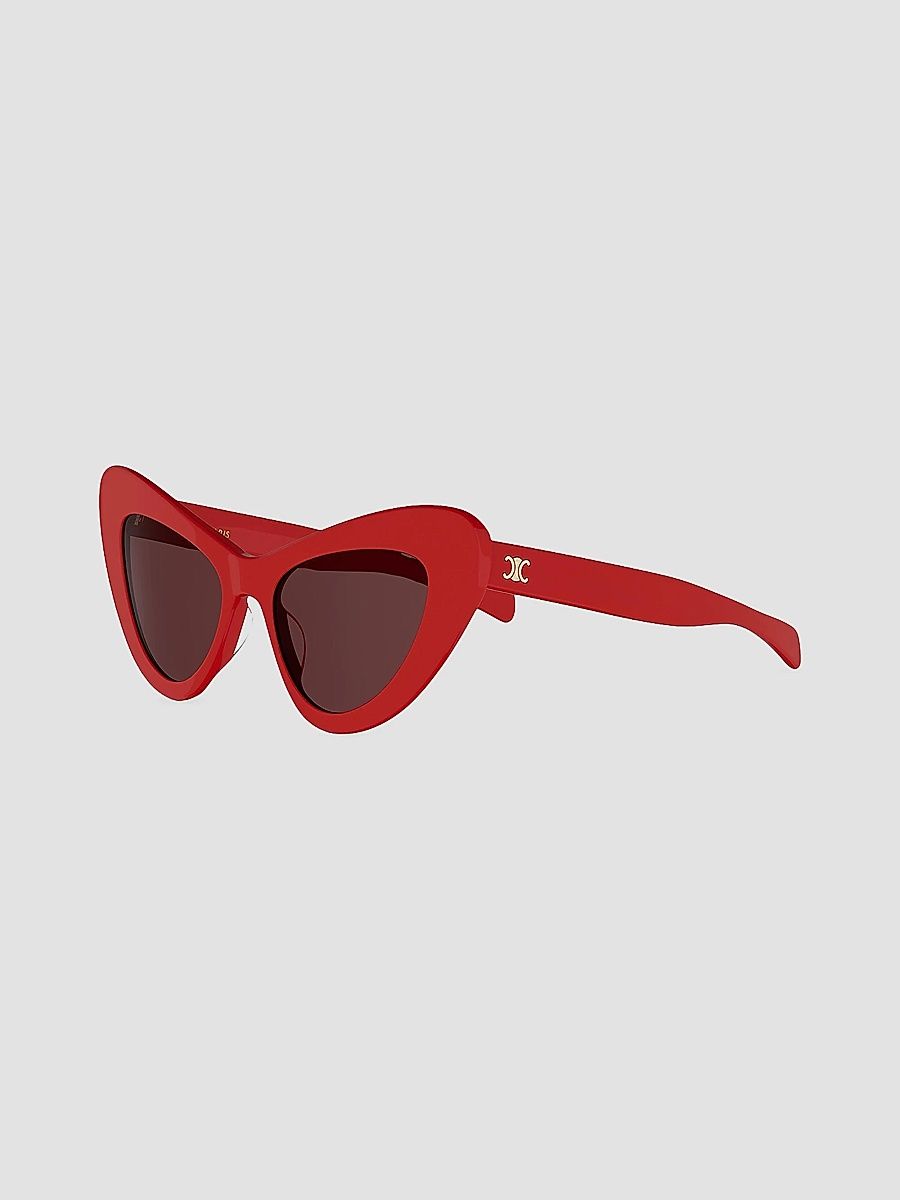 CELINE Women's Triomphe Mini HD 52MM Cat-Eye Sunglasses - Shiny Red Brown