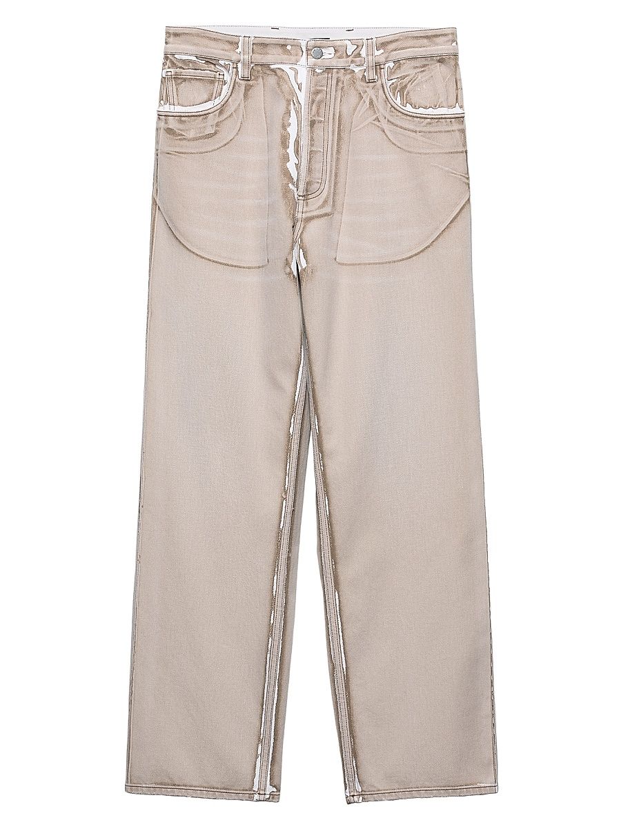 Men's Bull Denim Five-Pocket Jeans - Brown - Size 34