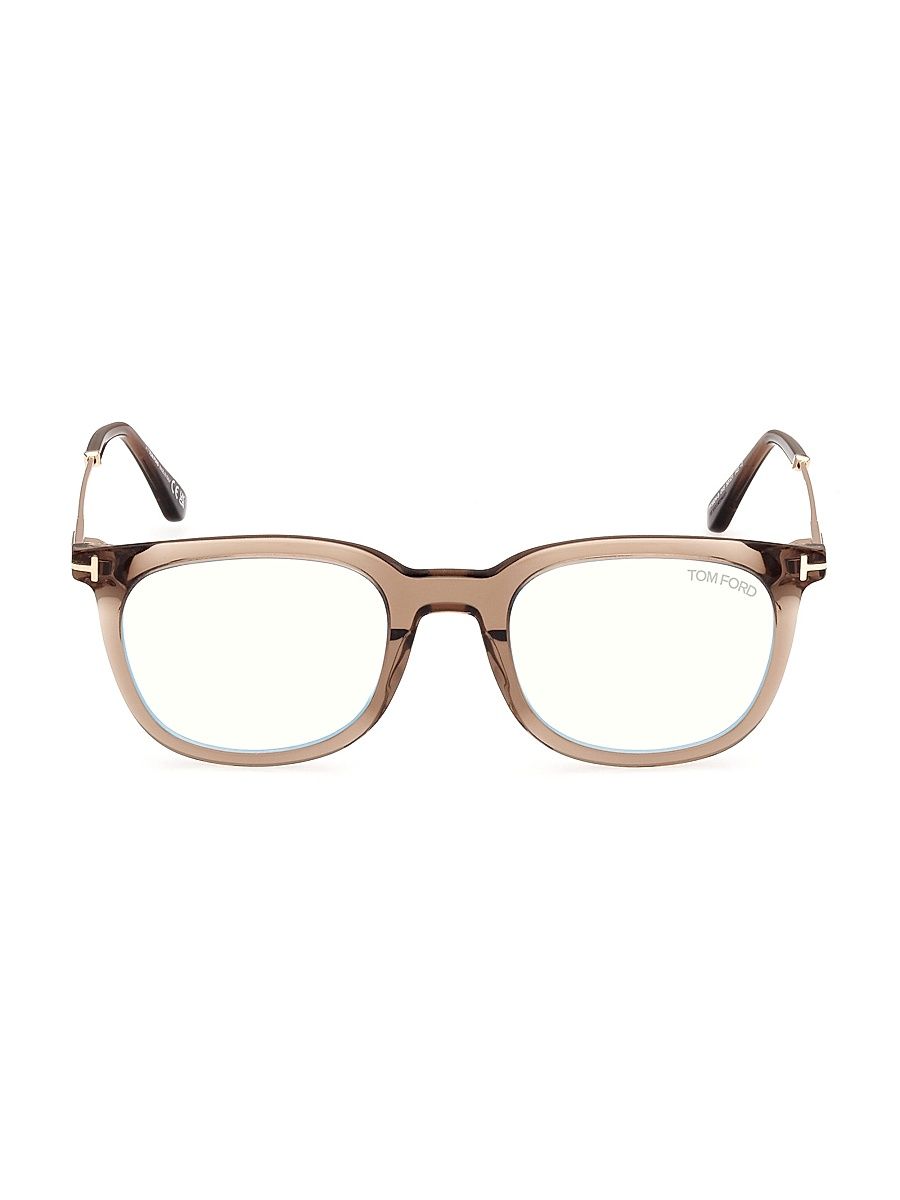 Women's 50MM Rectangular Eyeglasses - Transparent Brown Blue