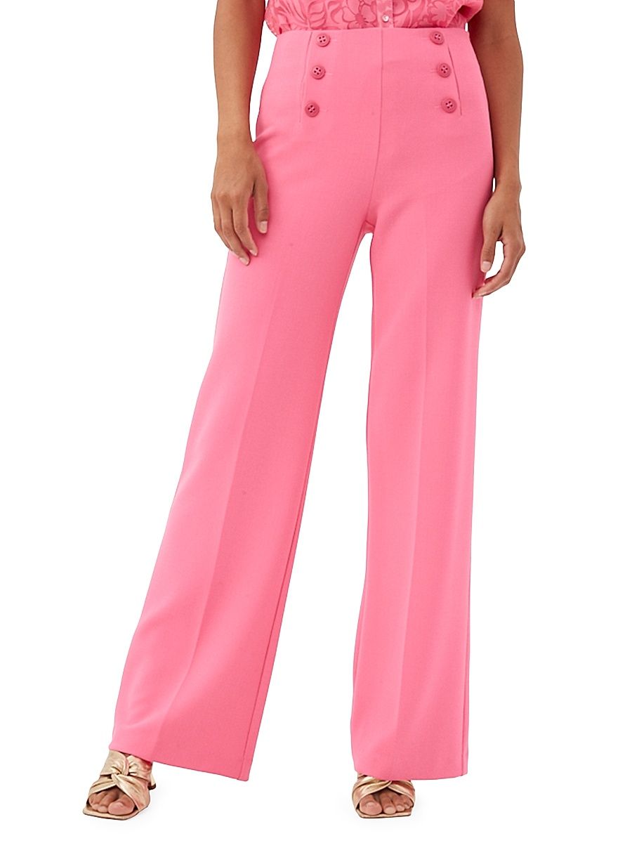 Women's Saltie Wide-Leg Suiting Pants - Papillon Pink - Size 10