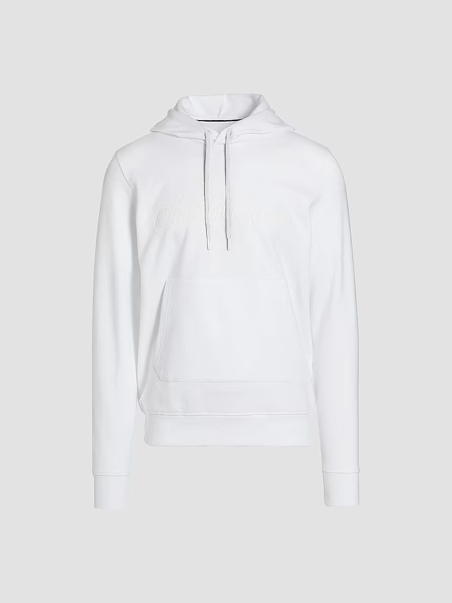 Saks Fifth Avenue Men's COLLECTION Logo Cotton Hoodie - Snow White - Size XS