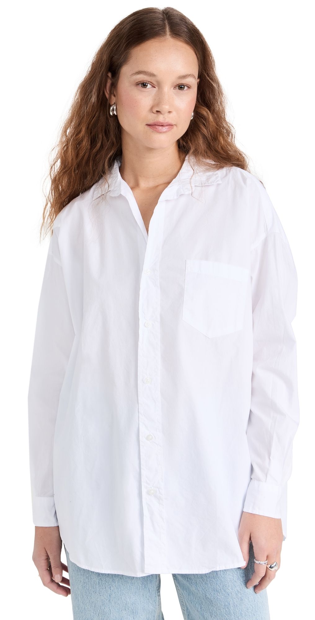 Frank & Eileen Shirley Oversized Button-Up Shirt White S