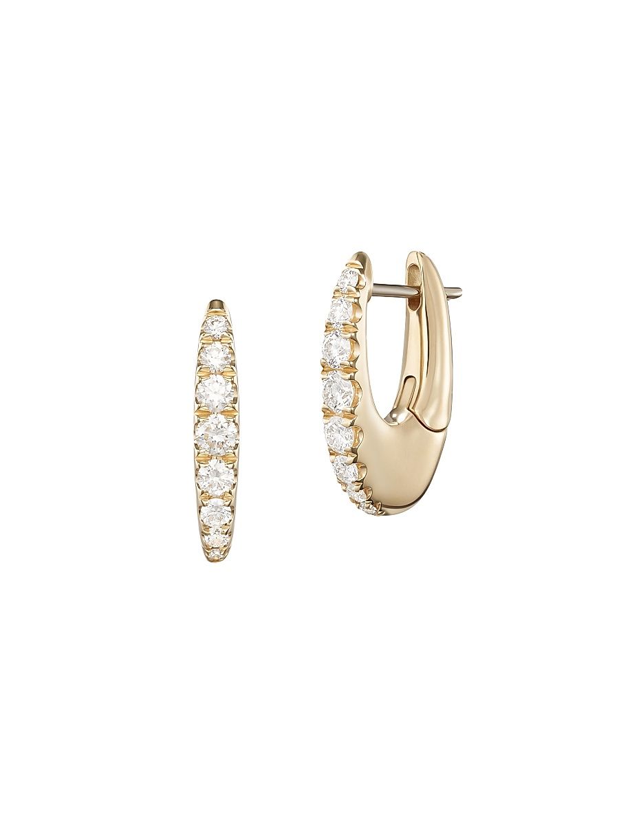 Women's Lulu Small 18K Yellow Gold & 1.95 TCW Diamond Hoop Earrings - Yellow Gold - Size Large