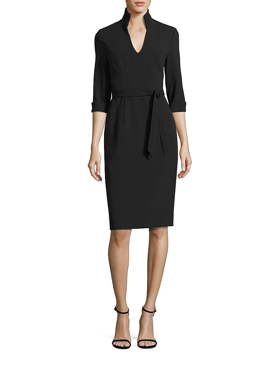Women's Madeline Tie-Front Sheath Dress - Black - Size 14