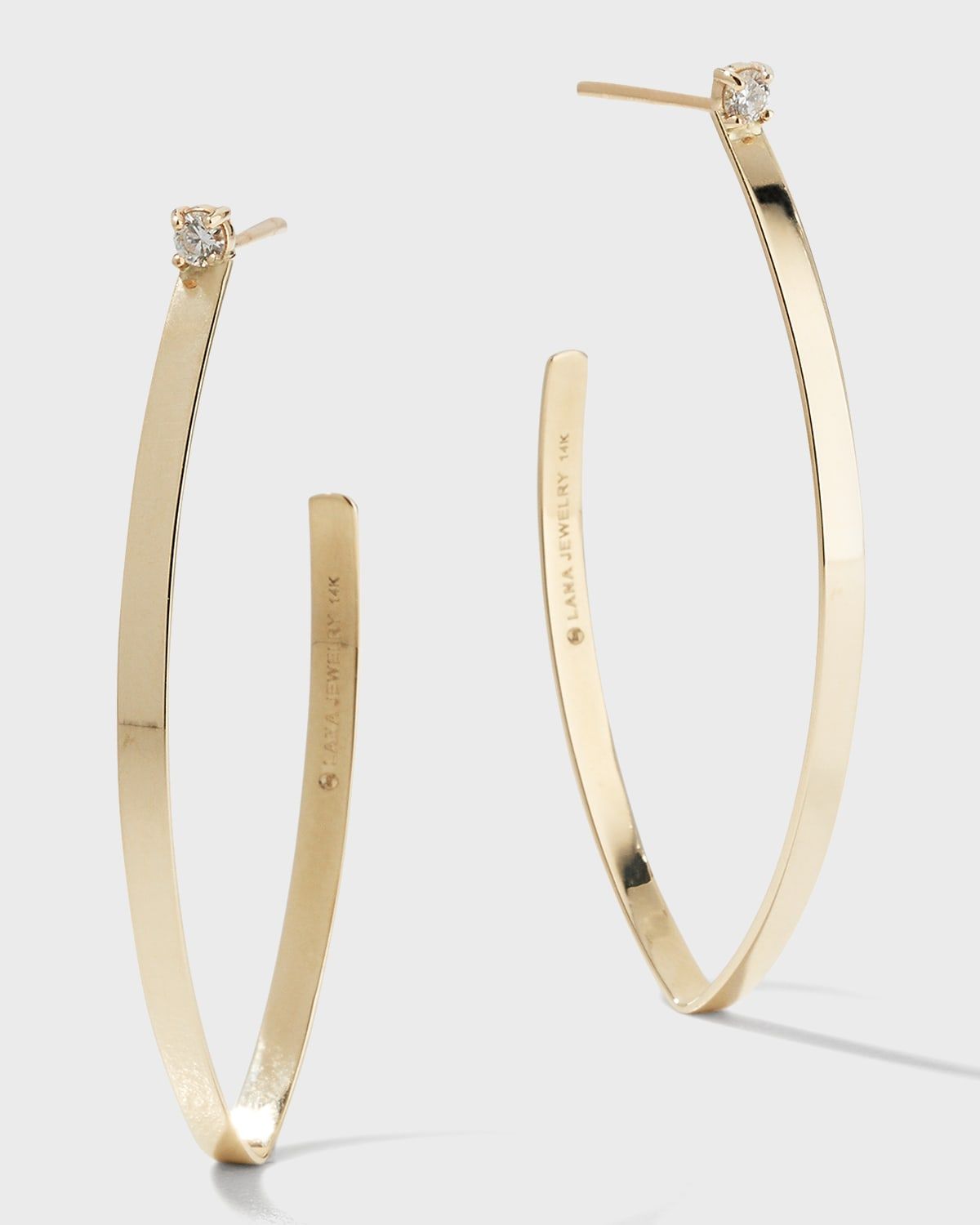 Solo Small Flat Blake Hoop Earrings, 41mm