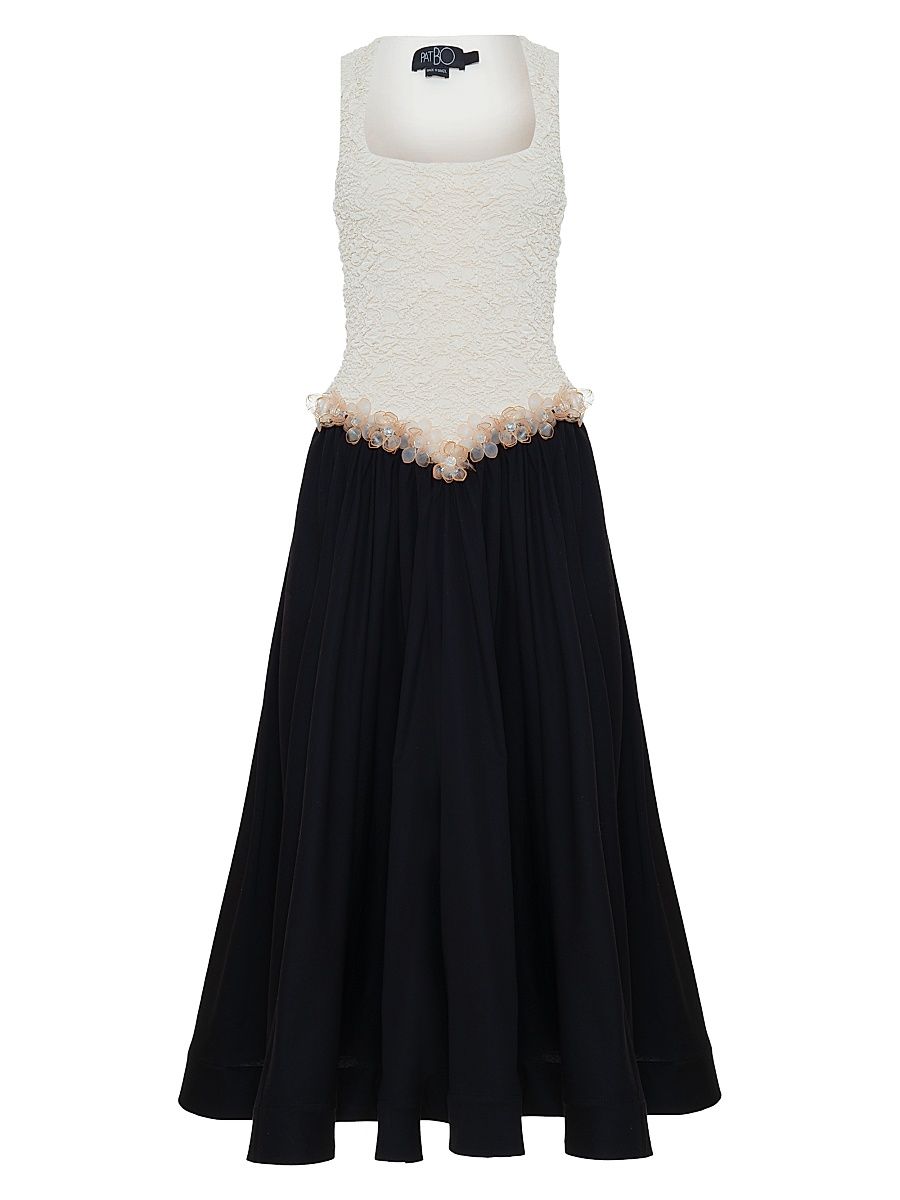 Women's Papillon Jacquard Midi-Dress - Beige And Black - Size XS