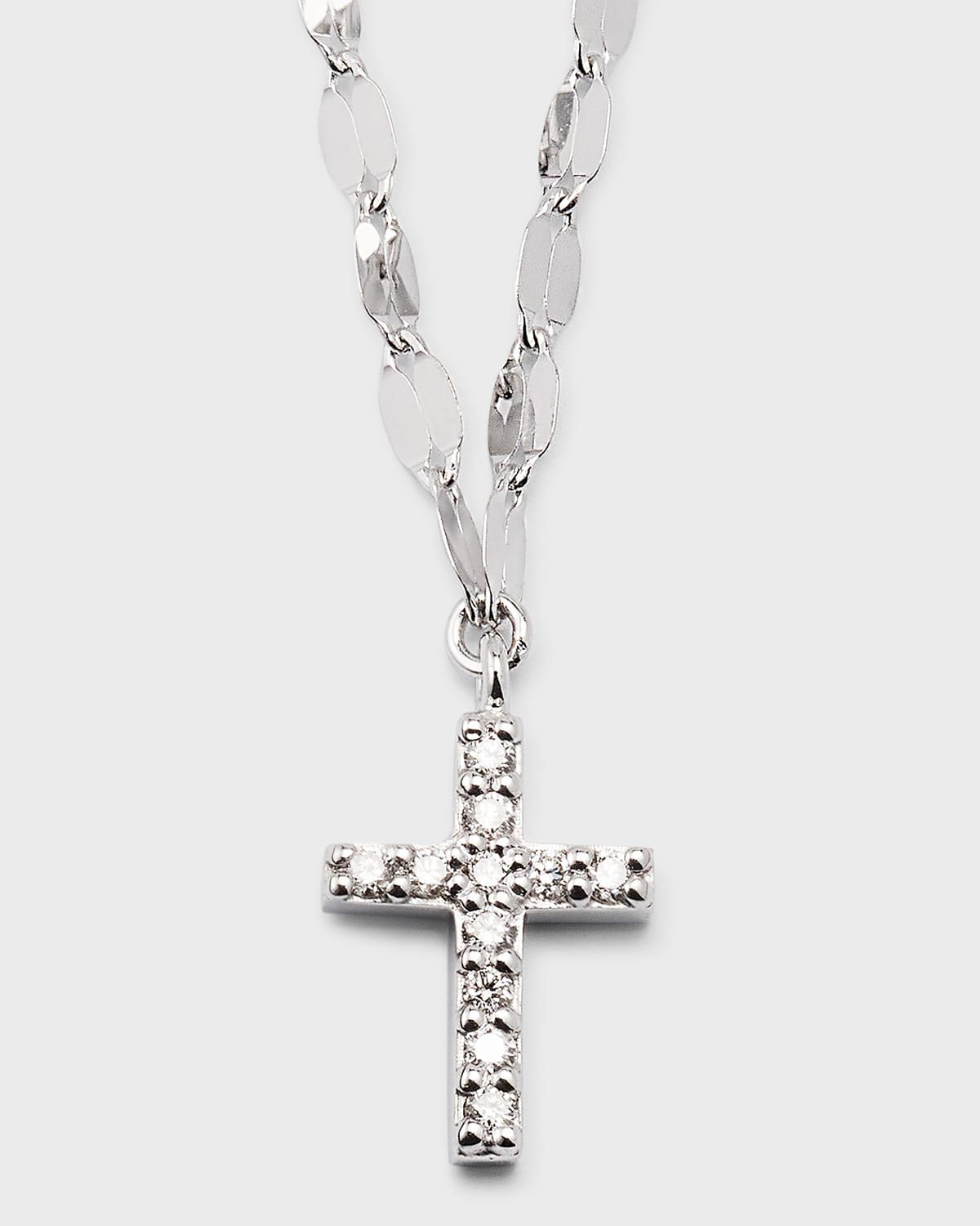 14K Gold Flawless Mini Cross Pendant Necklace