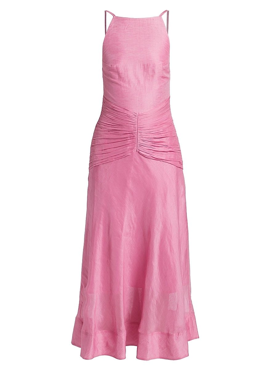 Women's Kylie Ruched Midi-Dress - Prickly Pear - Size 6