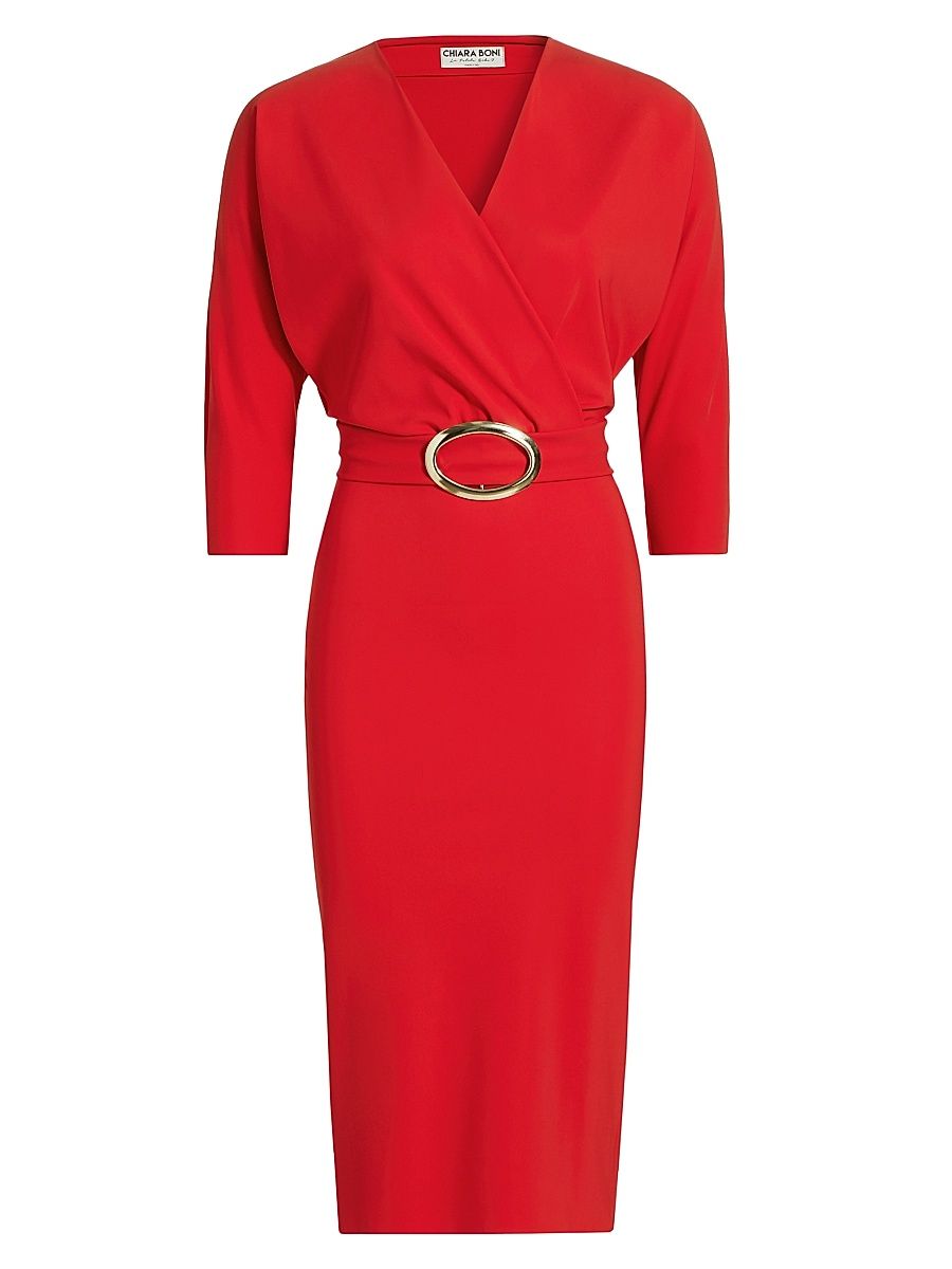 Women's Nastia V-Neck Belted Cocktail Dress - Passion - Size 18