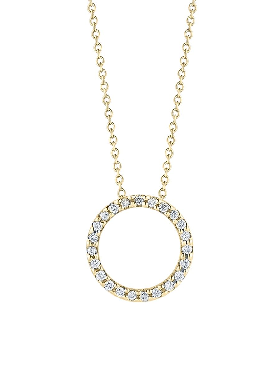Women's Tiny Treasures 18K Yellow Gold & Diamond Circle Pendant Necklace - Yellow Gold