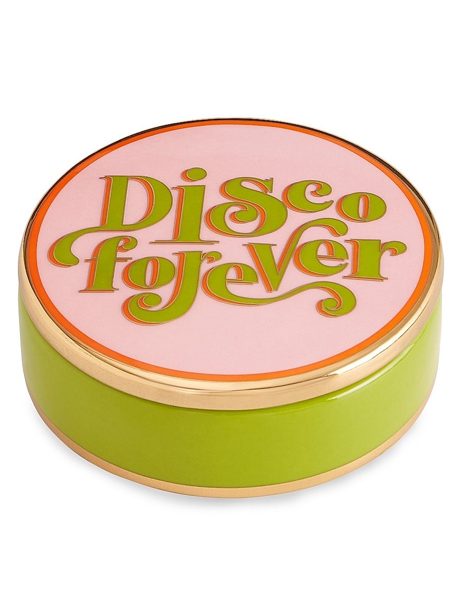 Deep Thoughts "Disco Forever" Porcelain Box - Green Pink
