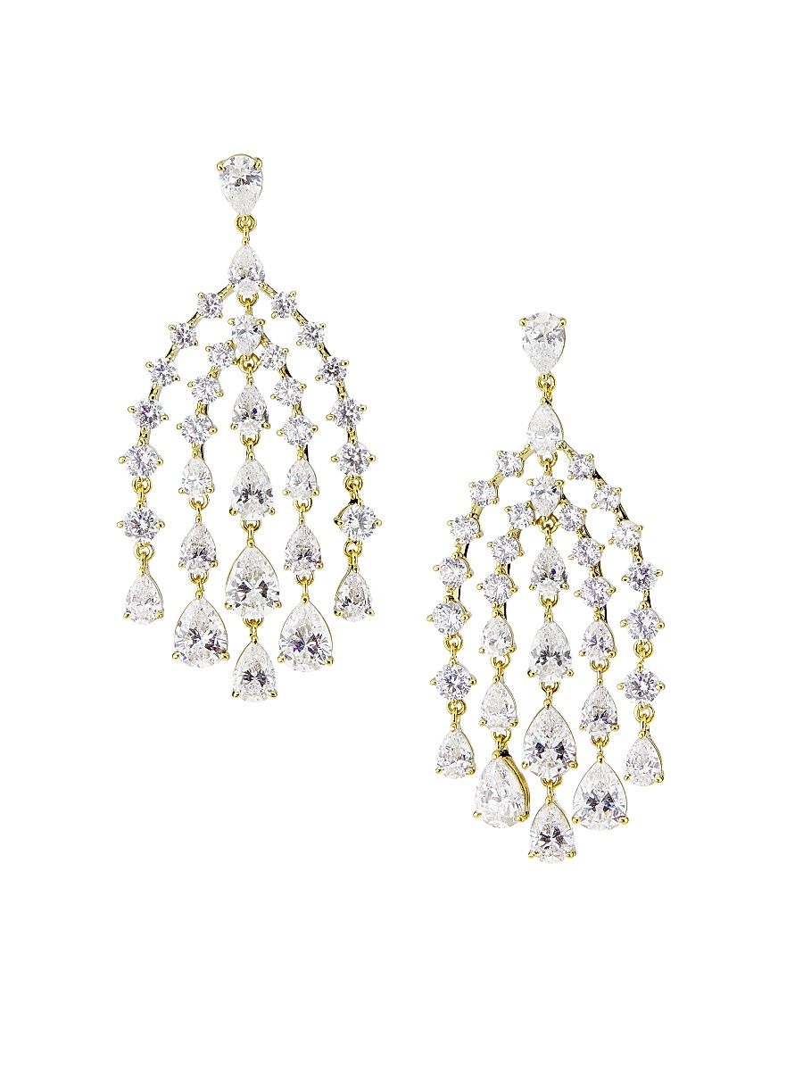 Women's Willow Cubic Zirconia Chandelier Earrings - Gold