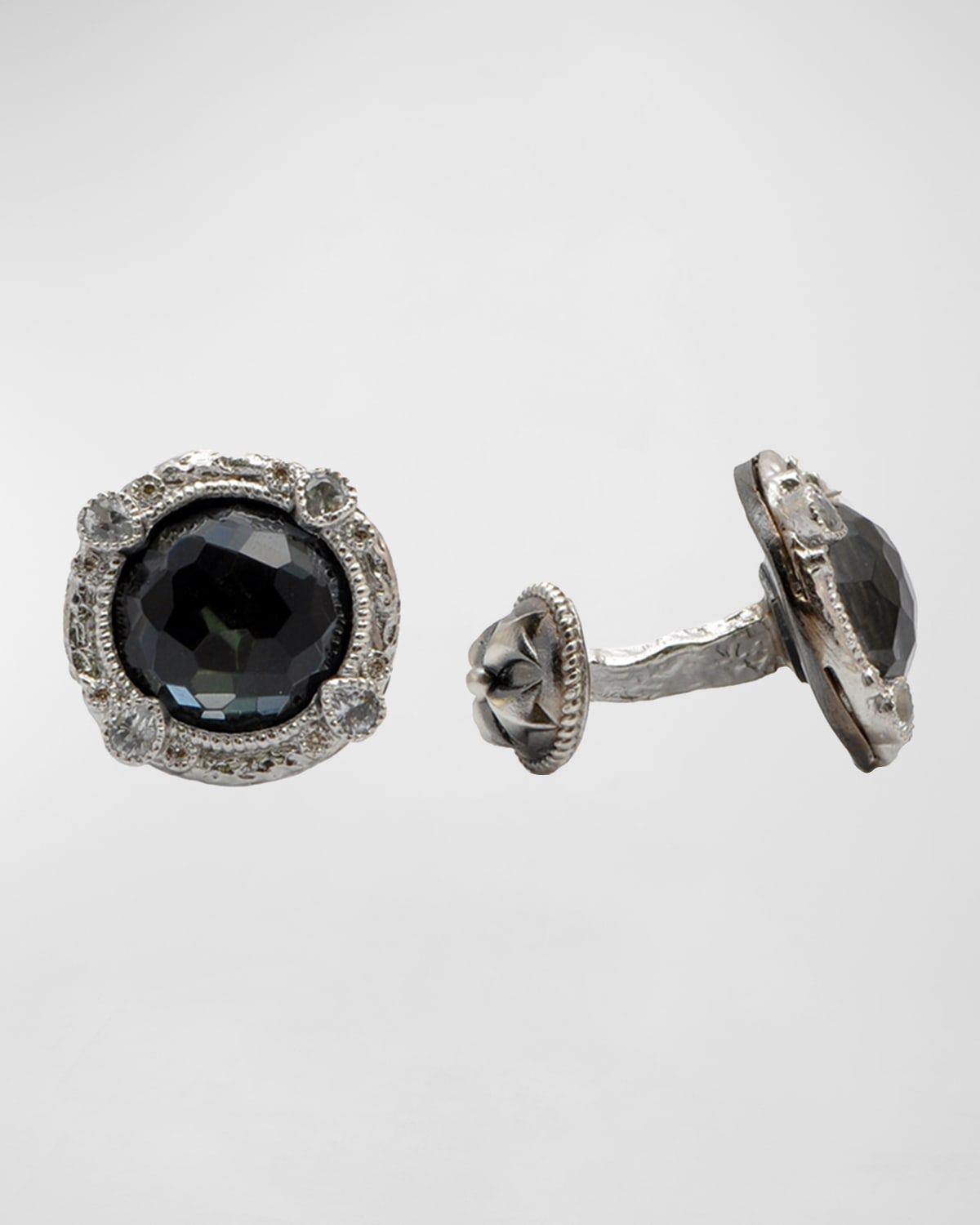 Men & apos;s Romero Round Stone Cufflinks w/ Diamonds