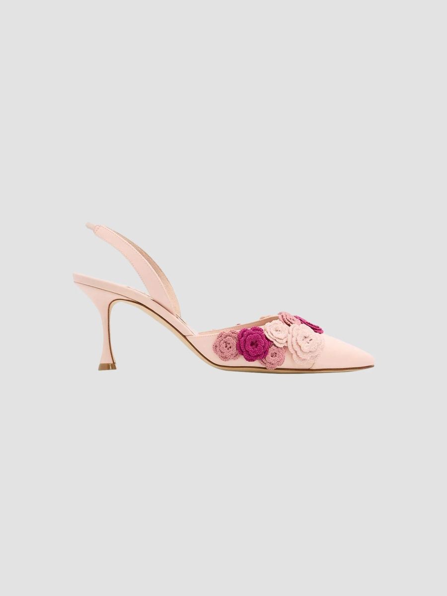 Manolo Blahnik Women's Svemutasli 70MM Slingback Pumps - Pink Red - Size 10