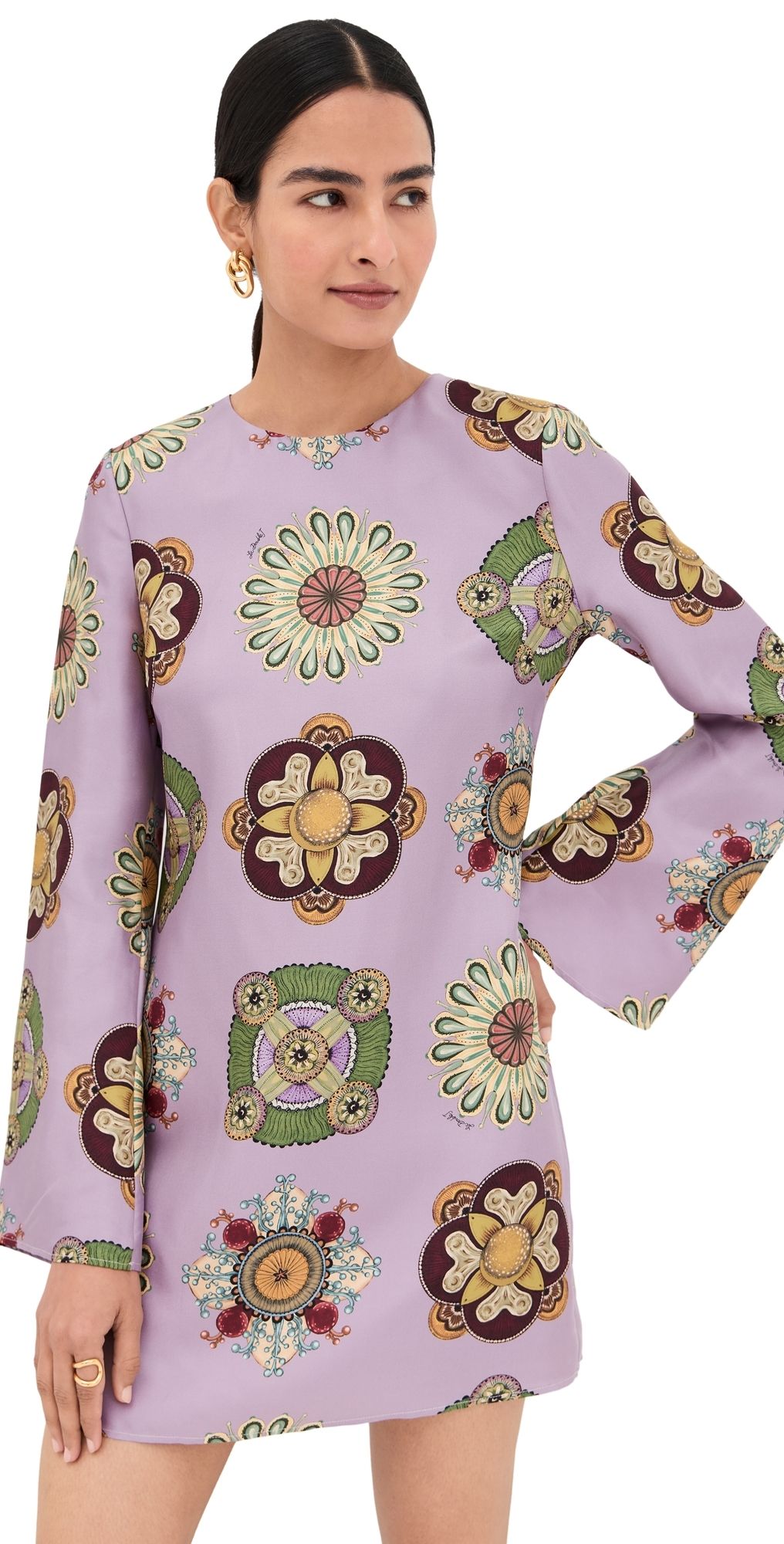 La DoubleJ Supremes Swing Silk Twill Mini Dress Dusty Pink XS