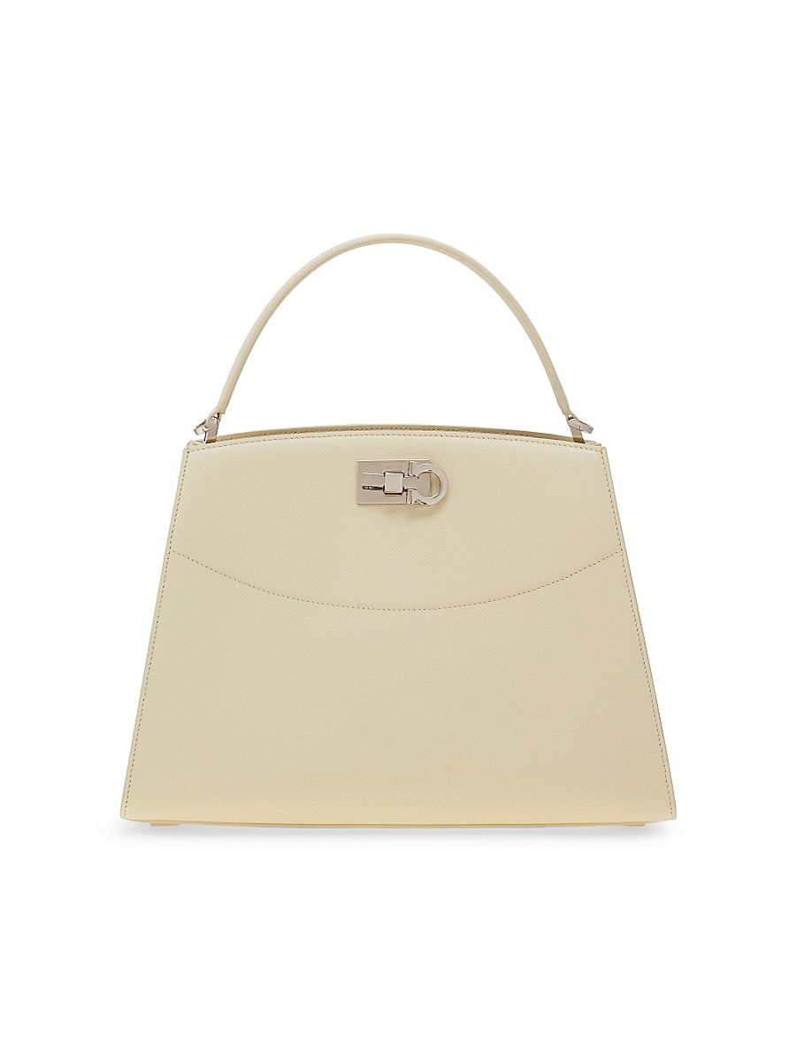 Women's Studio Leather Top Handle Bag - Mascarpone