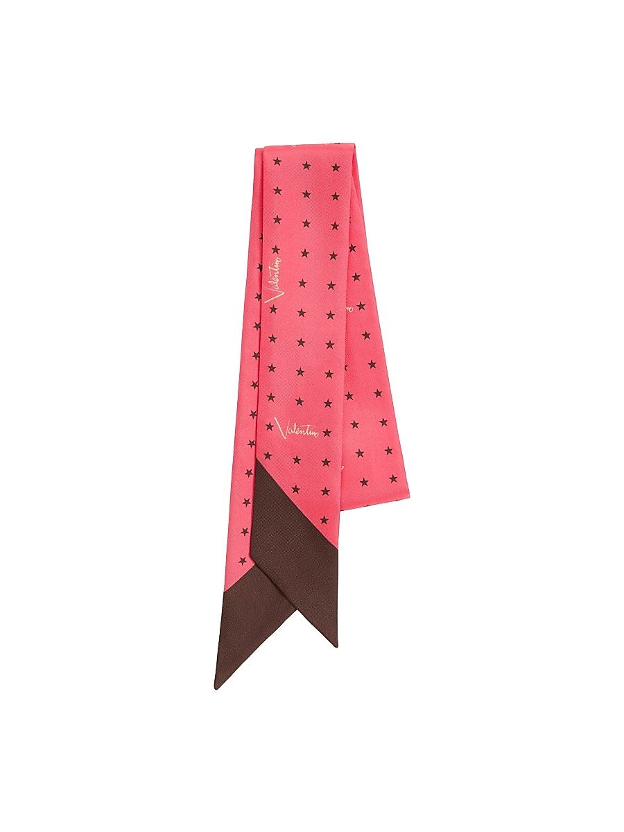 Women's Stelline E-Firma Starry Silk Bandeau Scarf - Coral Chocolate