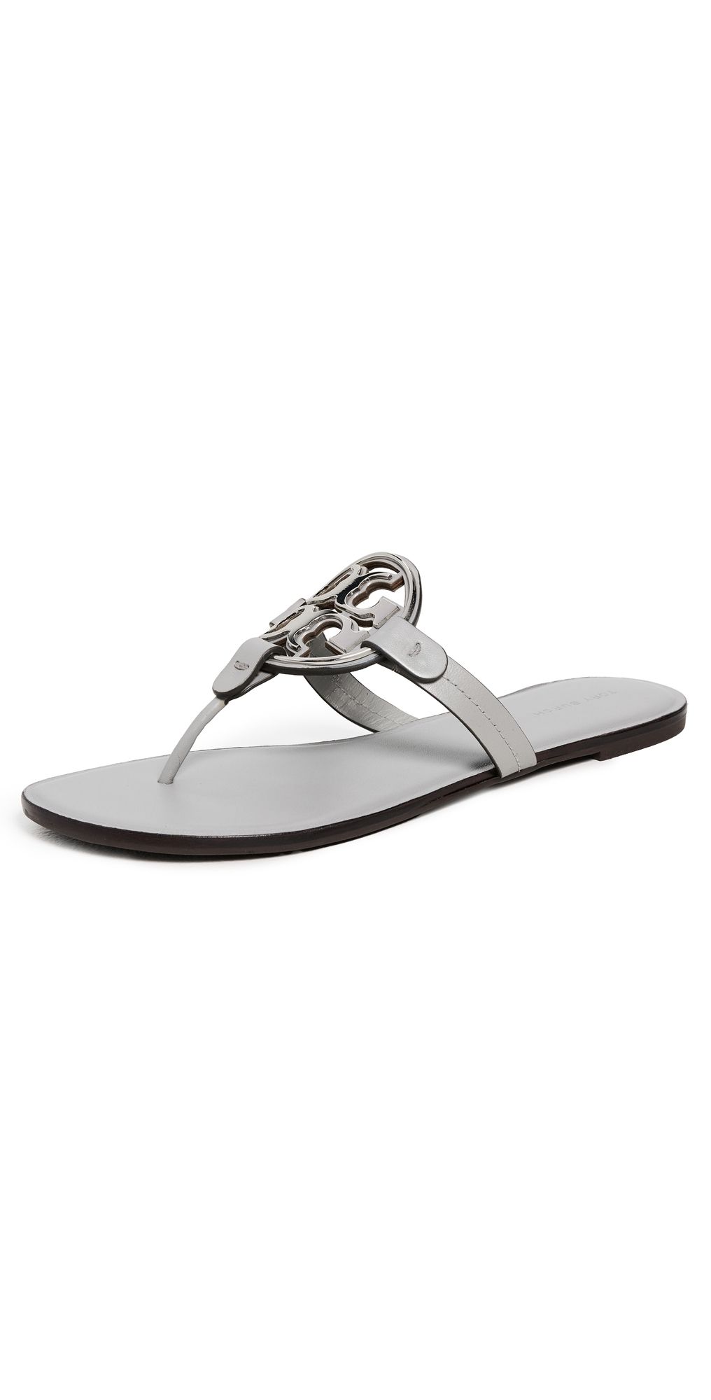 Tory Burch Metal Miller Sandals Loutre Grey/Silver 5