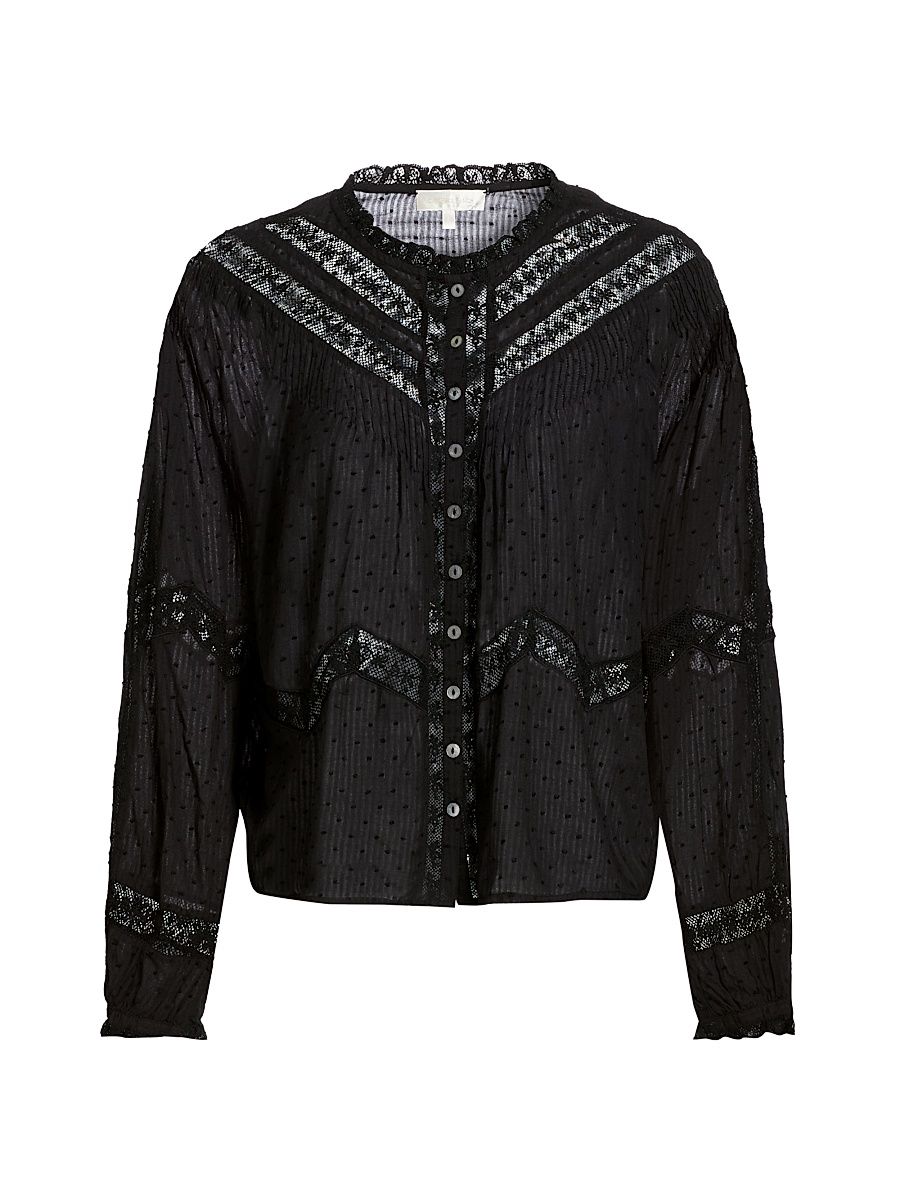Women's Ballet of Blooms Ravelle Blouse - Black - Size Medium