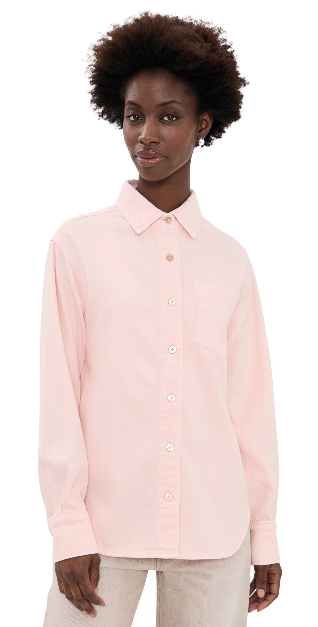 DL1961 Faye Oversized Button Down Shirt Ballet Aura (DL Aura) M