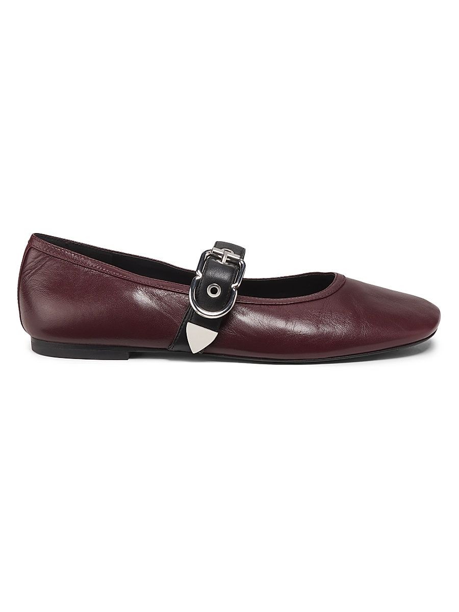 Women's ID Leather Mary Jane Flats - Ox Blood - Size 9