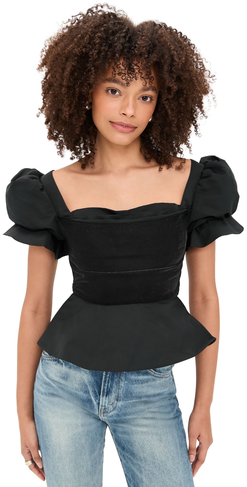 Damaris Bailey Rose Blouse Black Velvet M