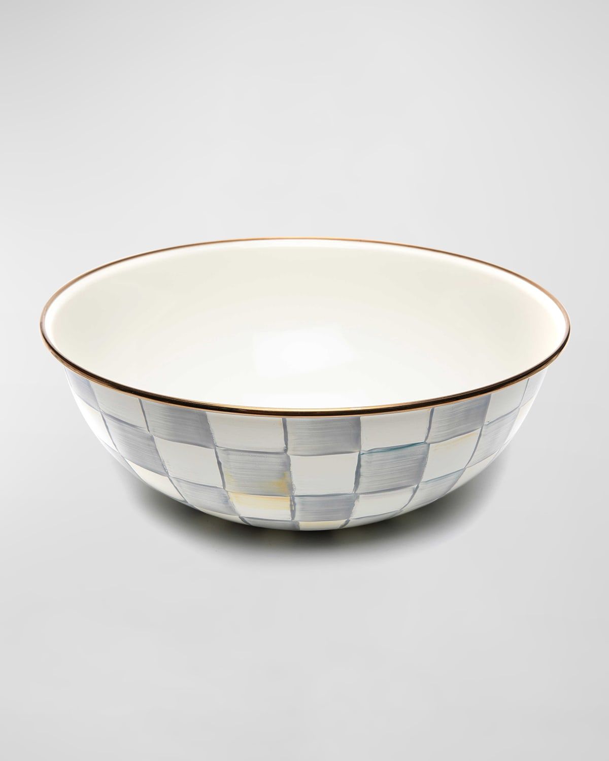 Sterling Check Enamel Everyday Bowl, Extra Large