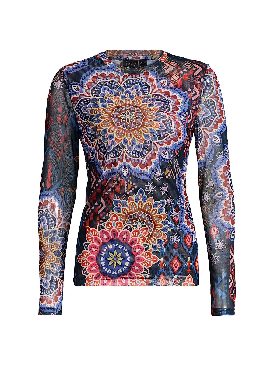 Women's Natalie Padma Long-Sleeve Mesh Top - Padma - Size 26