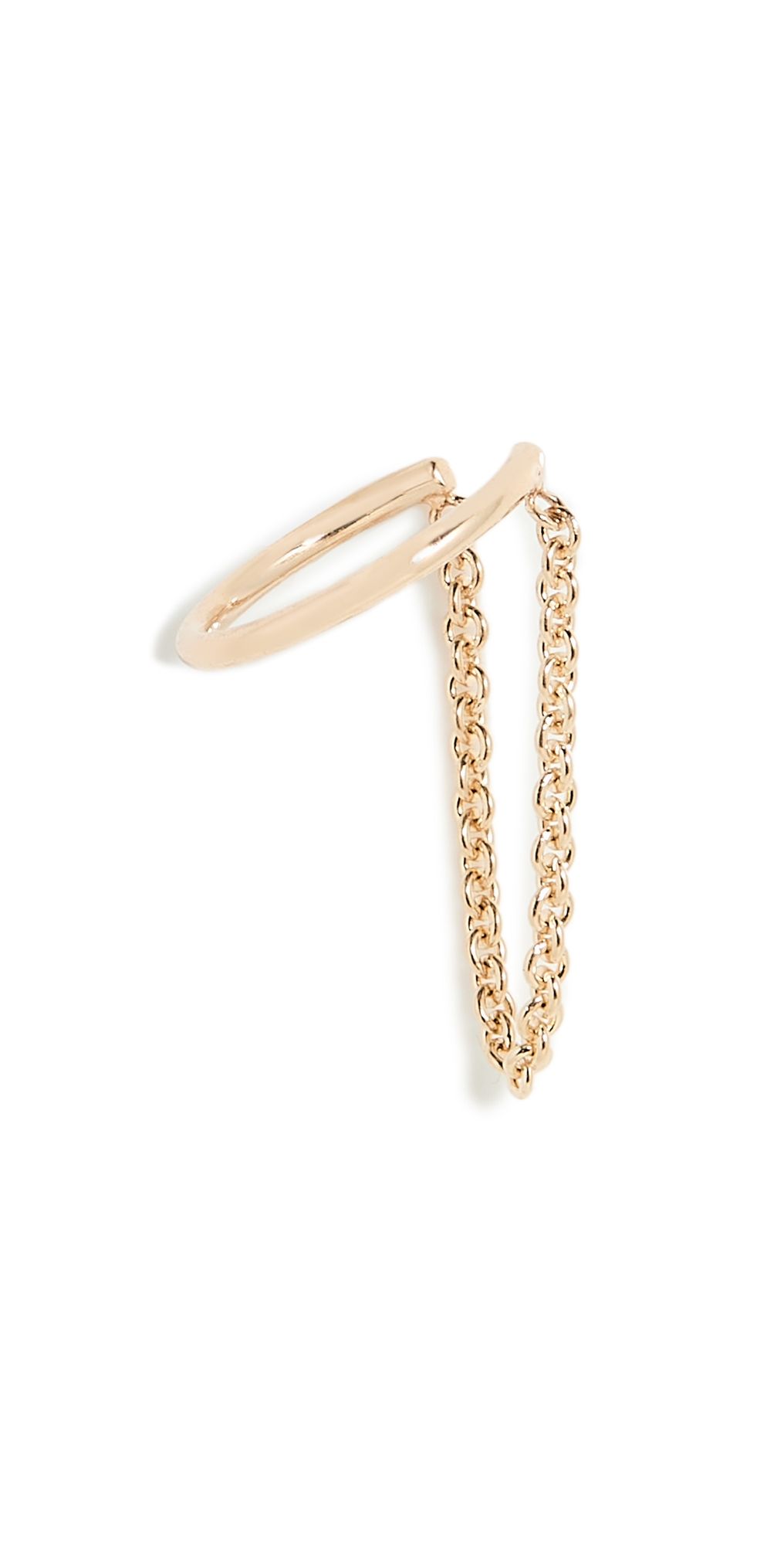 Zoe Chicco 14k Gold Draped Chain Ear Cuff Yellow Gold One Size