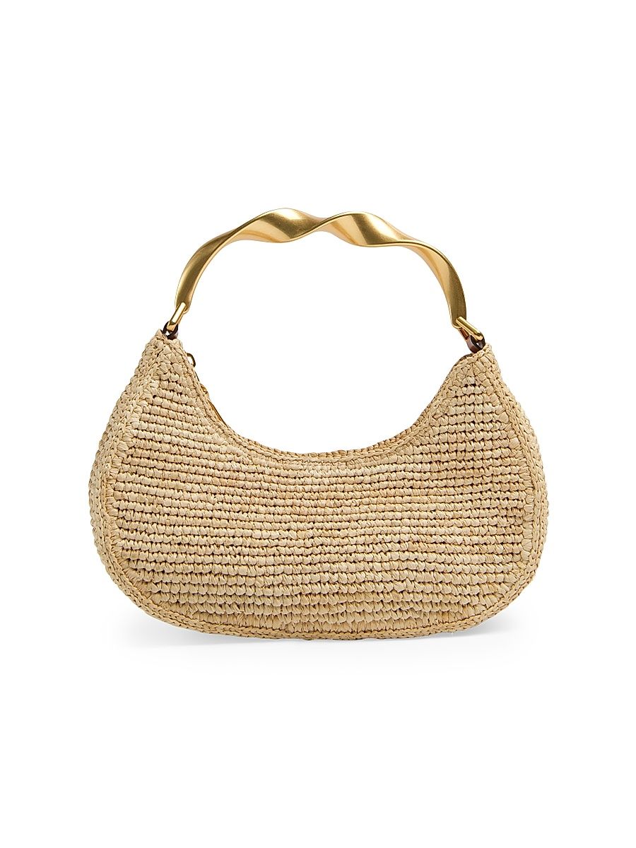 Women's Nixi Twist-Handle Raffia Hobo Bag - Natural