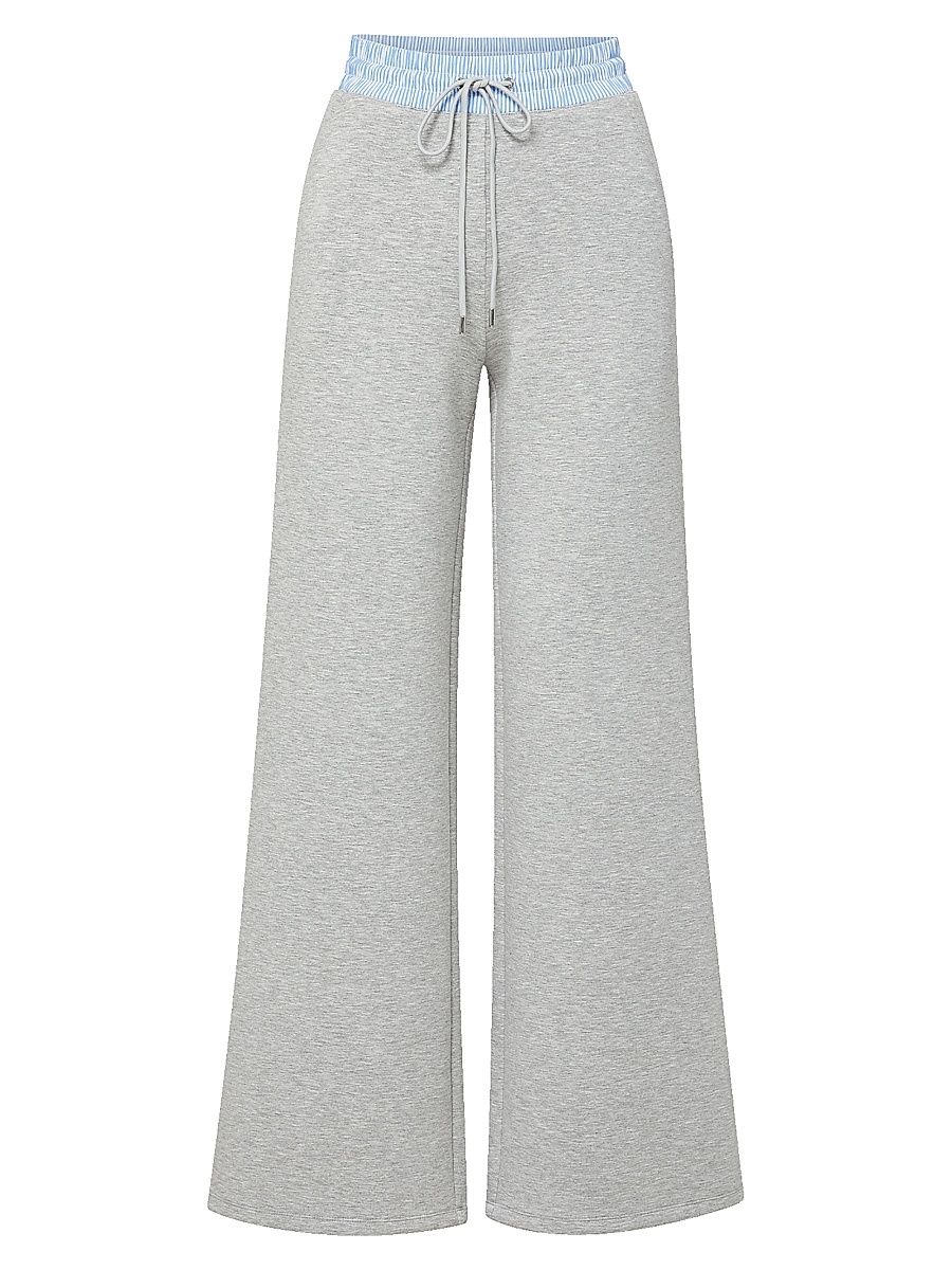 Women's Ernie Mixed-Media Pants - Light Heather Grey - Size XL