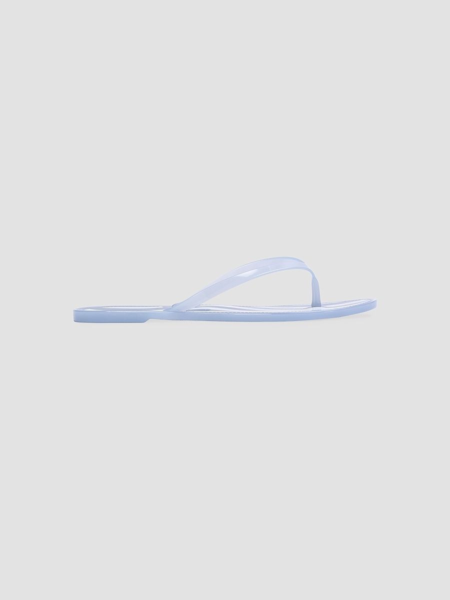 Women's Crystal PVC Stripe Flip Flops - Blue Stripe Pvc - Size 5