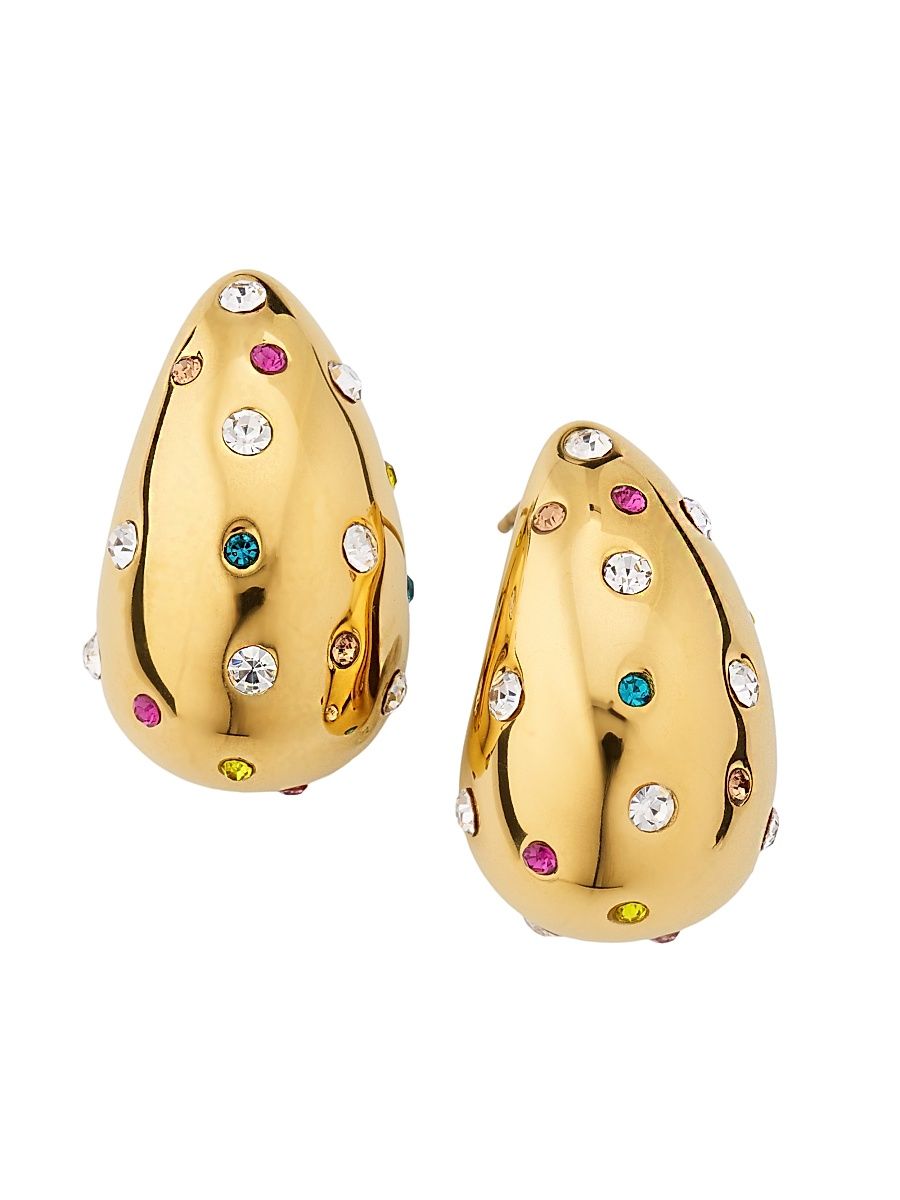 Women's 18K-Gold-Plated & Glass Crystal Teardrop Earrings - Gold
