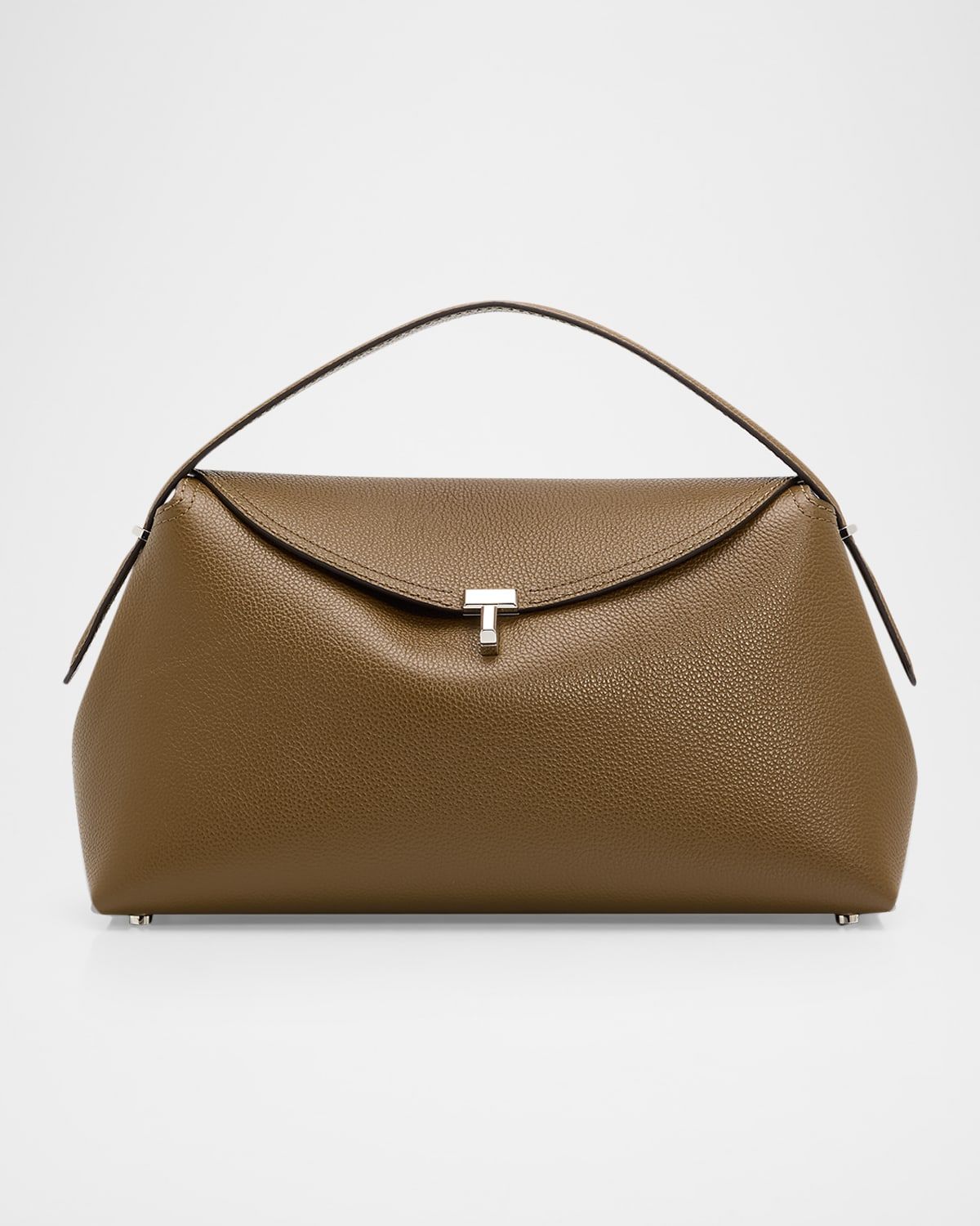 T-Lock Grain Leather Top-Handle Bag