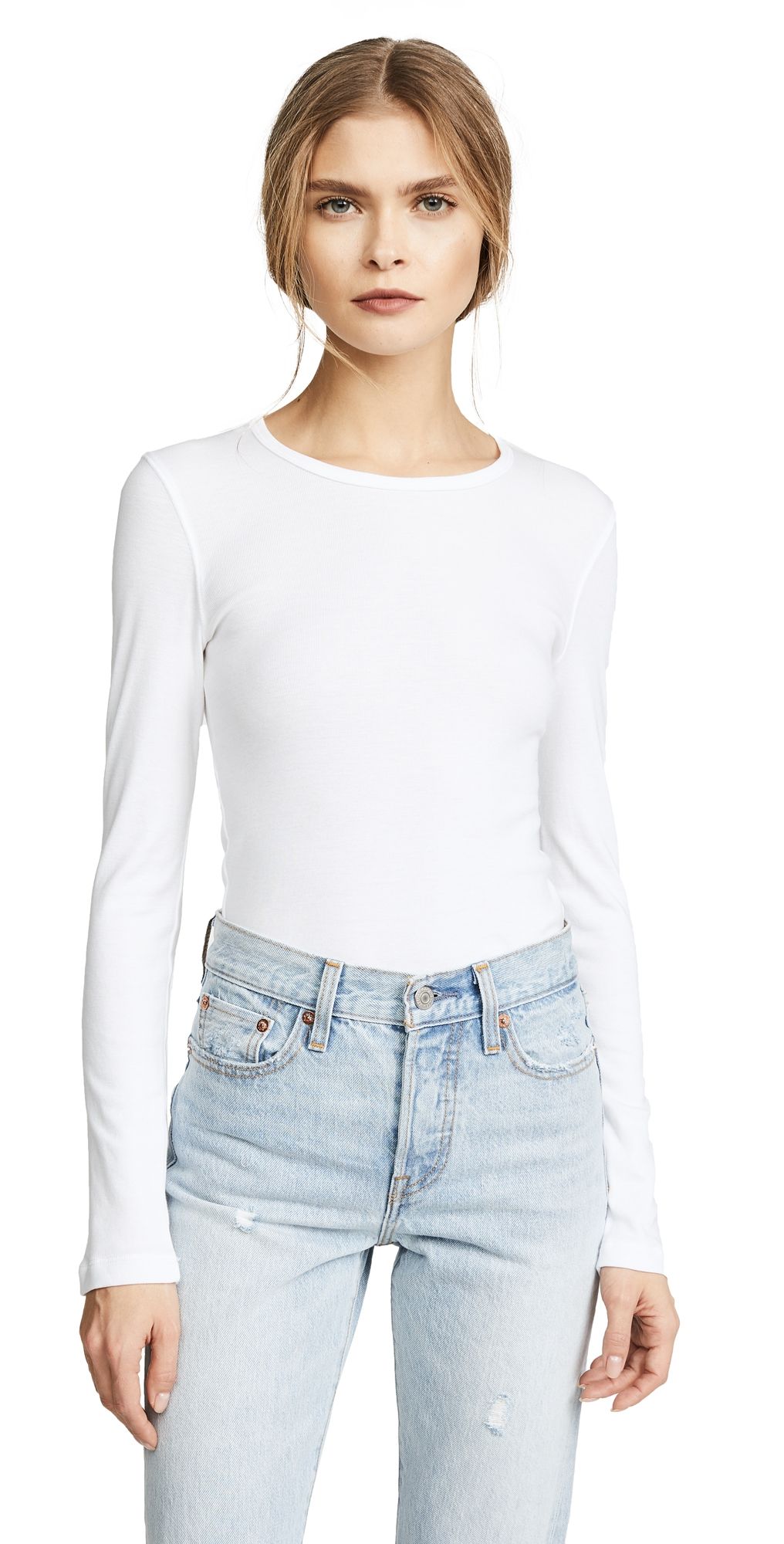 Splendid 1x1 Crew Neck Tee Black XXS